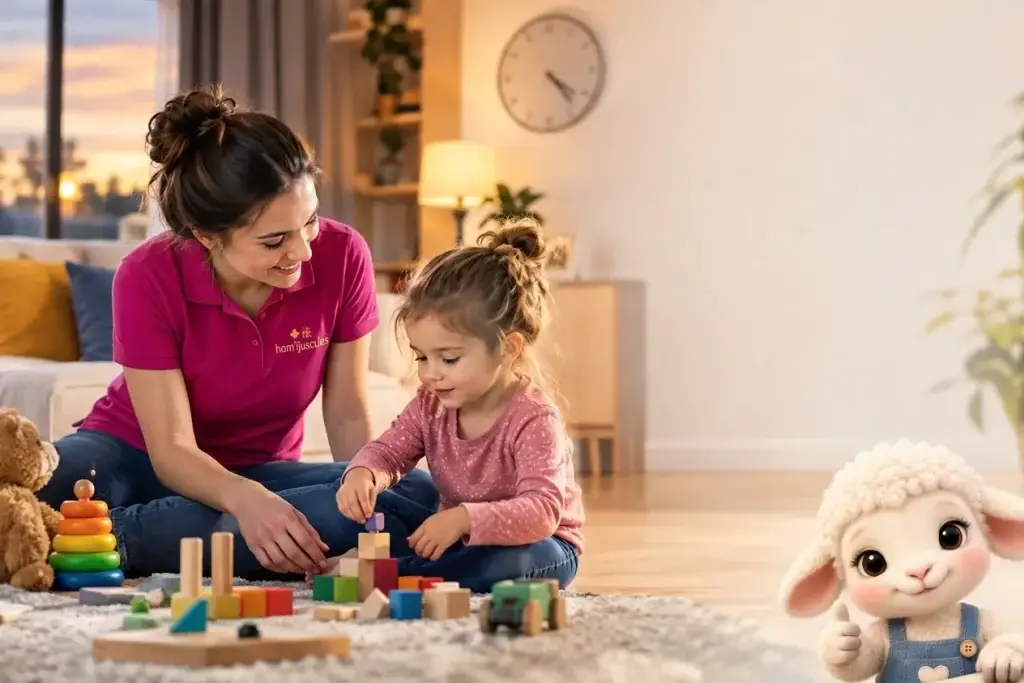 Hom'ijuscules garde d'enfants à domicile à Valenciennes - horaires variables et décalés, garde en soirée et matin tôt pour les parents
