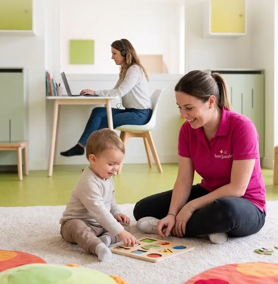 Hom'ijuscules garde d'enfant à domicile pendant le télétravail Valenciennes - concilier travail et famille
