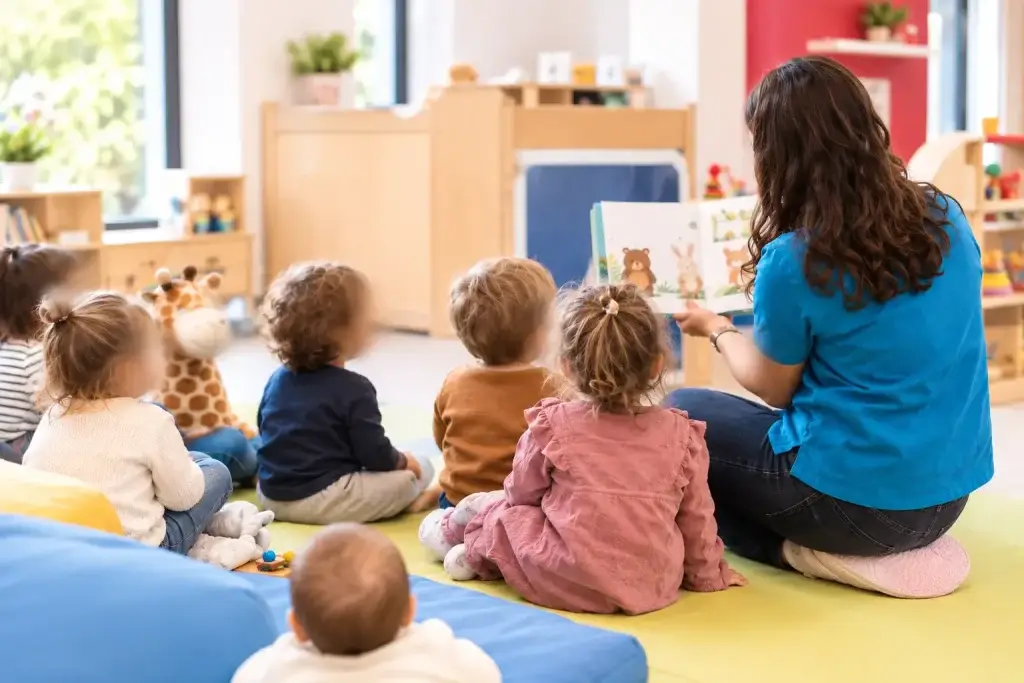 Micro-crèche Les Mijuscules à Valenciennes - projet pédagogique avec lecture d'histoire collective pour l'éveil des enfants